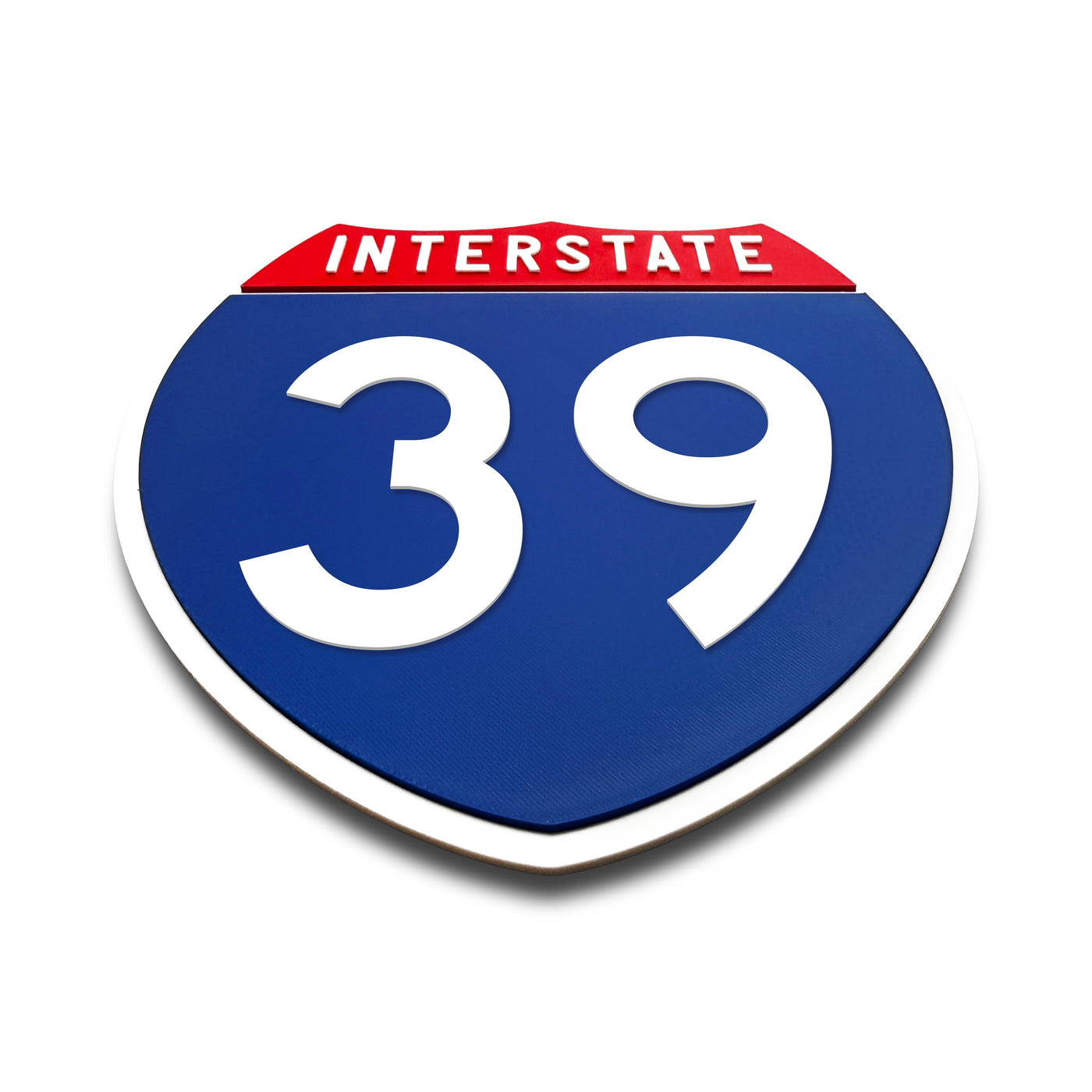 Interstate 39 Number Only road sign replica flat view