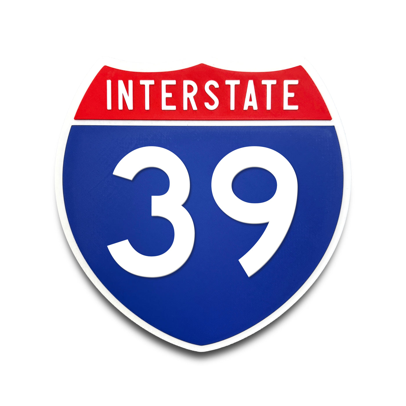 Interstate 39 Number Only road sign replica front view