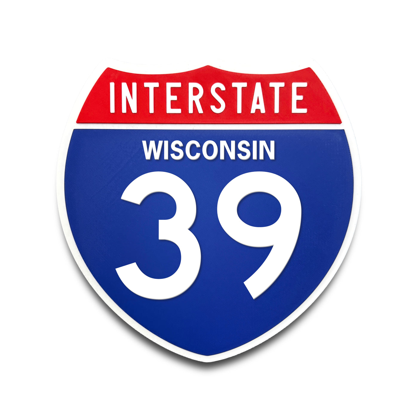 Interstate 39 Wisconsin road sign replica front view