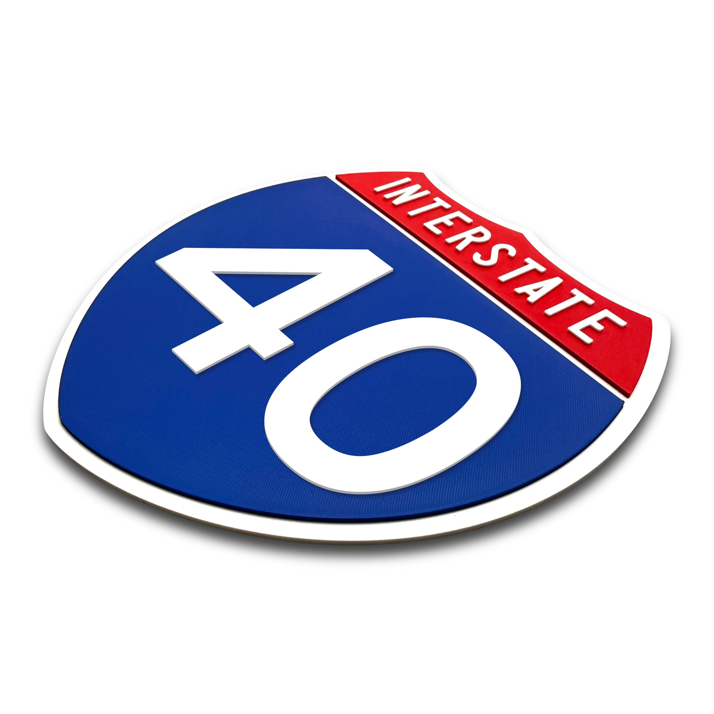 Interstate 40 Number Only road sign replica three quarter view