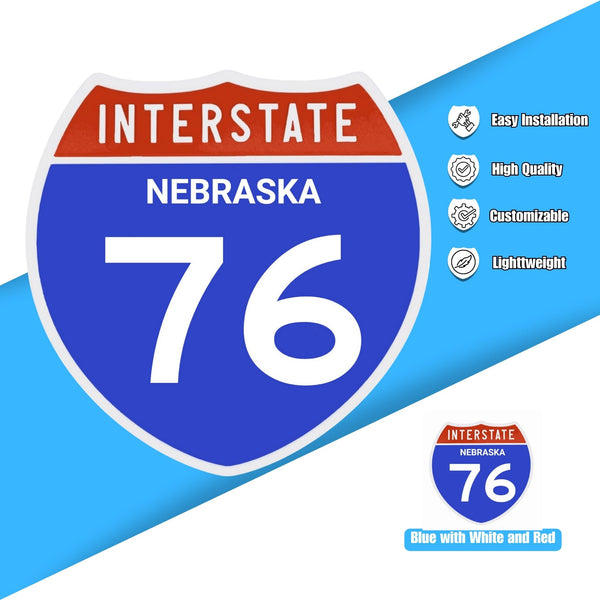 Interstate 76 Road Sign Replica – Personalized Travel Sign | Home & Office Wall Decor (8.54” x 8.53”)