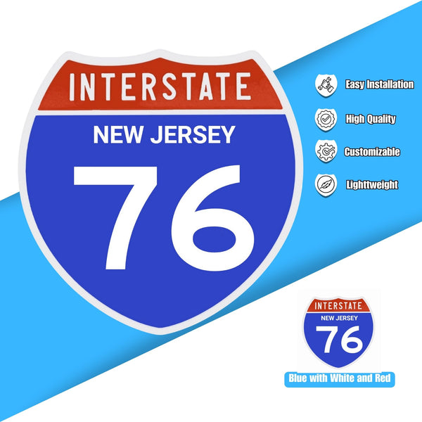 Interstate 76 Road Sign Replica – Personalized Travel Sign | Home & Office Wall Decor (8.54” x 8.53”)