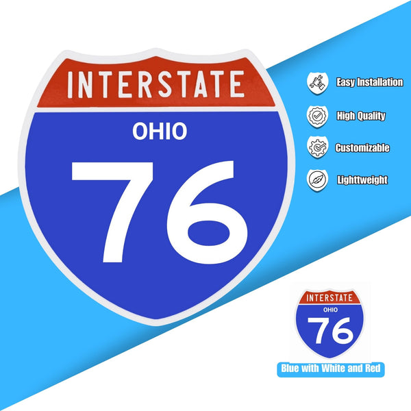 Interstate 76 Road Sign Replica – Personalized Travel Sign | Home & Office Wall Decor (8.54” x 8.53”)