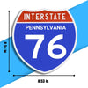 Interstate 76 Road Sign Replica – Personalized Travel Sign | Home & Office Wall Decor (8.54” x 8.53”)