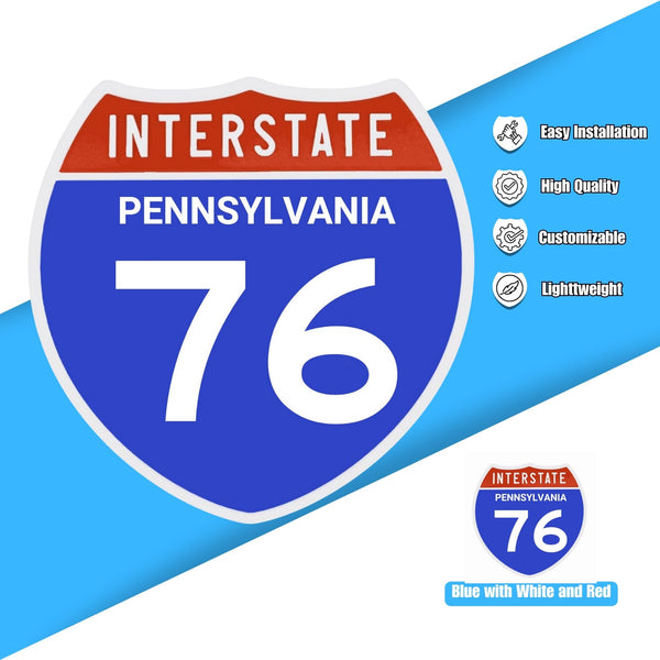 Interstate 76 Road Sign Replica – Personalized Travel Sign | Home & Office Wall Decor (8.54” x 8.53”)