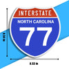 Interstate 77 Road Sign Replica – Personalized Travel Sign | Home & Office Wall Decor (8.54” x 8.53”)