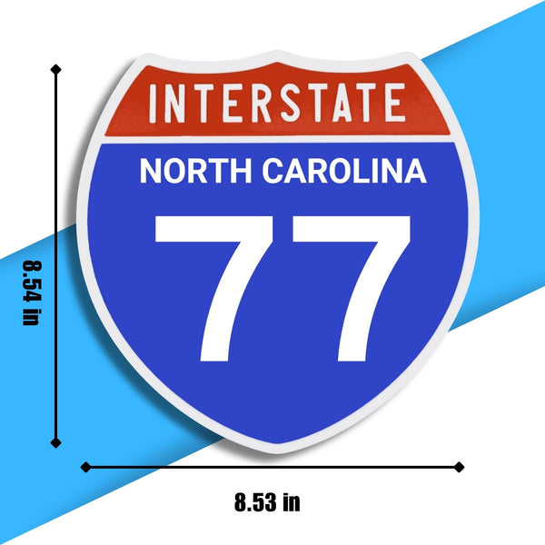 Interstate 77 Road Sign Replica – Personalized Travel Sign | Home & Office Wall Decor (8.54” x 8.53”)