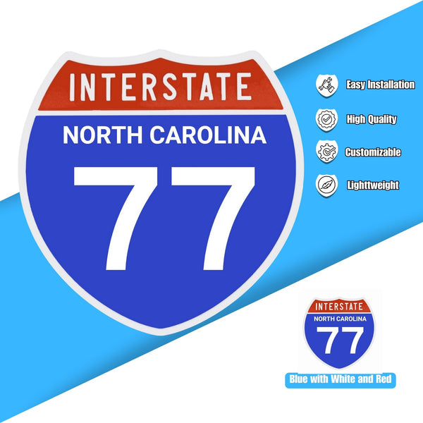 Interstate 77 Road Sign Replica – Personalized Travel Sign | Home & Office Wall Decor (8.54” x 8.53”)