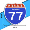 Interstate 77 Road Sign Replica – Personalized Travel Sign | Home & Office Wall Decor (8.54” x 8.53”)