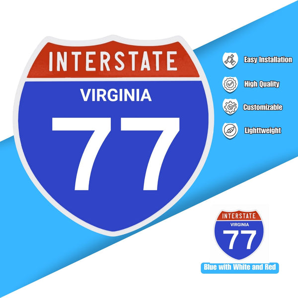 Interstate 77 Road Sign Replica – Personalized Travel Sign | Home & Office Wall Decor (8.54” x 8.53”)