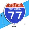 Interstate 77 Road Sign Replica – Personalized Travel Sign | Home & Office Wall Decor (8.54” x 8.53”)