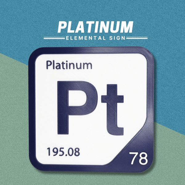 PLATINUM Periodic Table Tile – Educational Wall Art for Science Lovers, 5.6 x 5.6 Inches