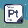 PLATINUM Periodic Table Tile – Educational Wall Art for Science Lovers, 5.6 x 5.6 Inches
