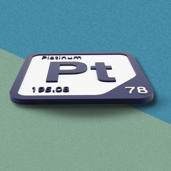 PLATINUM Periodic Table Tile – Educational Wall Art for Science Lovers, 5.6 x 5.6 Inches