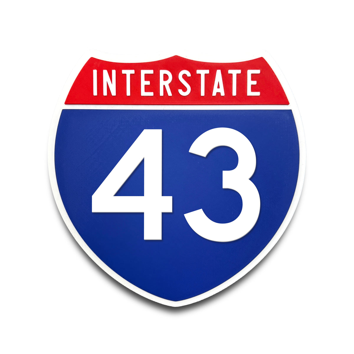Interstate 43 Number Only road sign replica front view