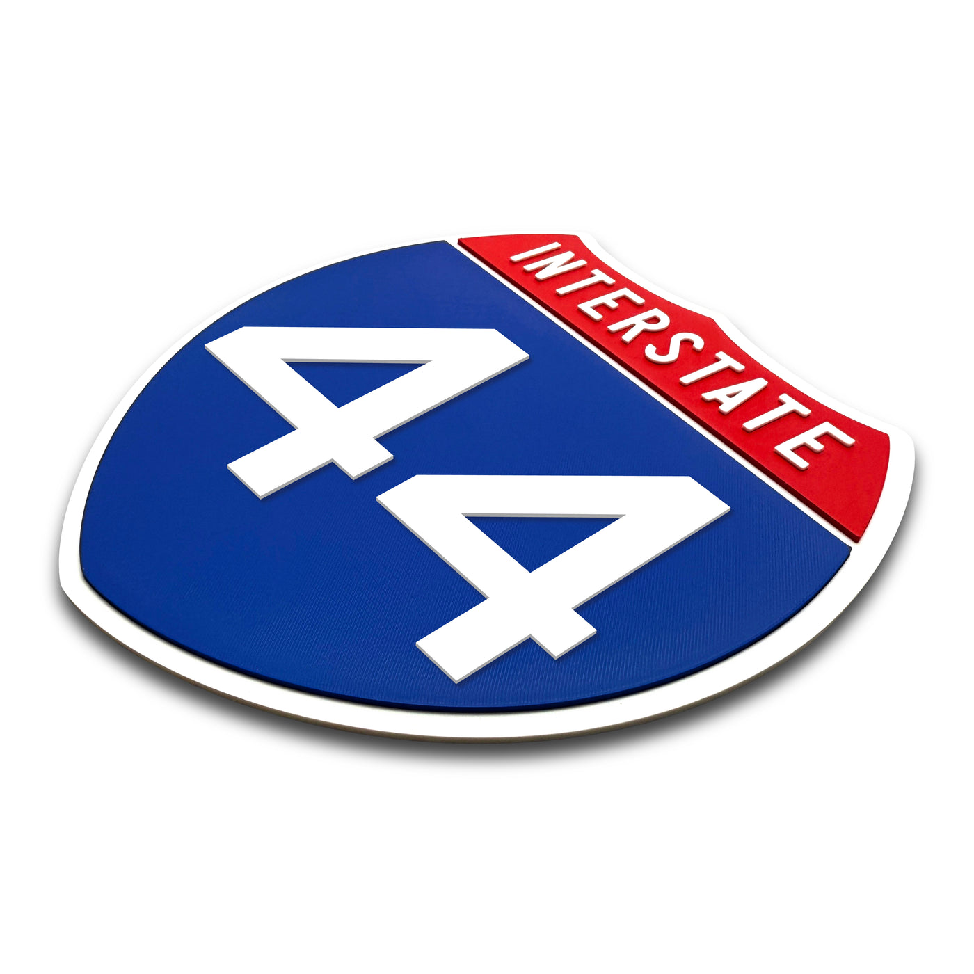 Interstate 44 Number Only road sign replica three quarter view