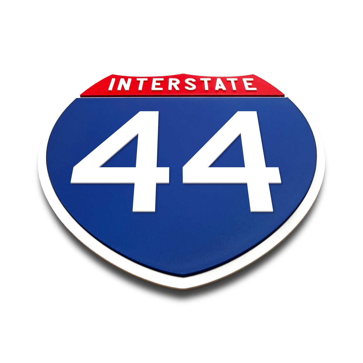 Interstate 44 Number Only road sign replica flat view