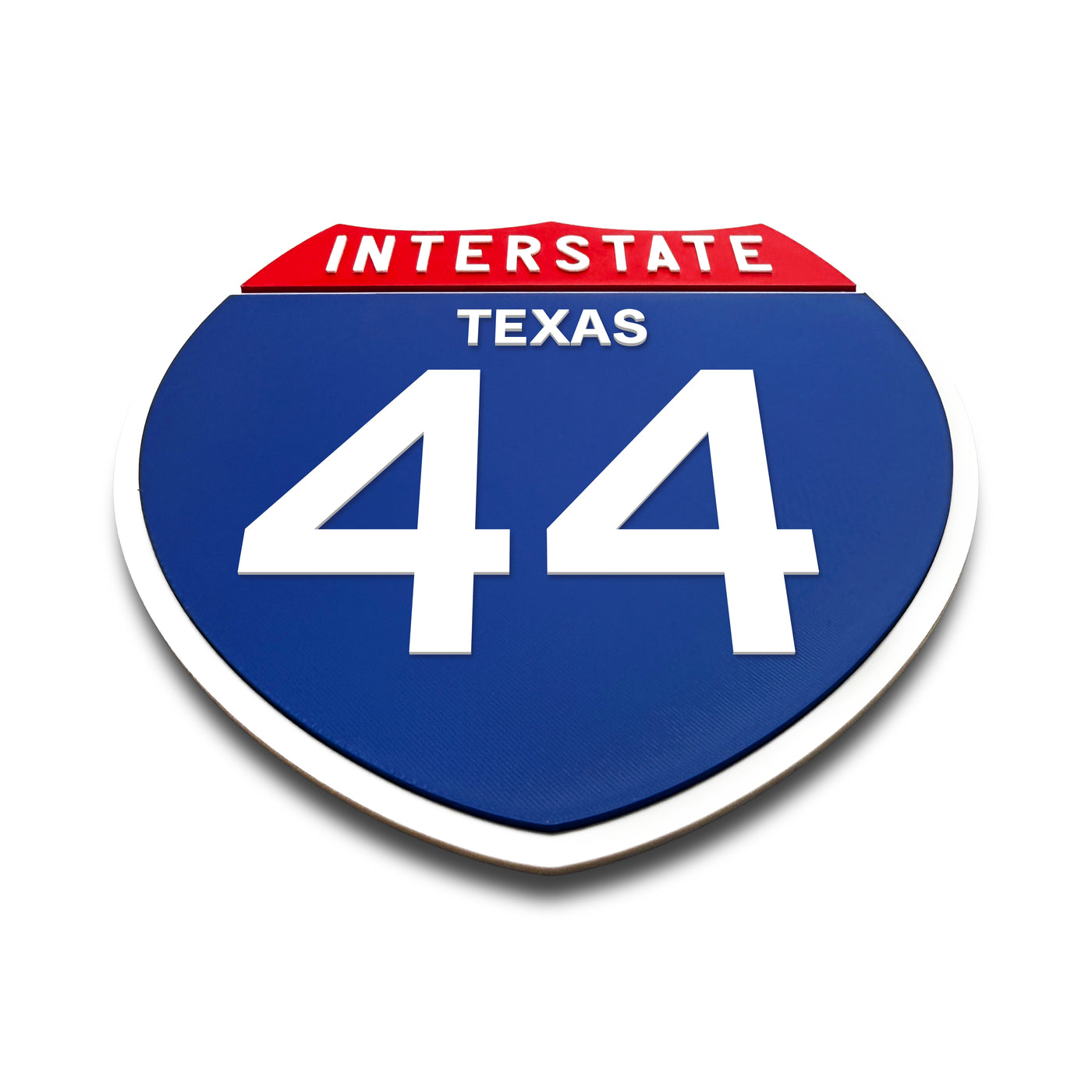 Interstate 44Texas road sign replica flat view