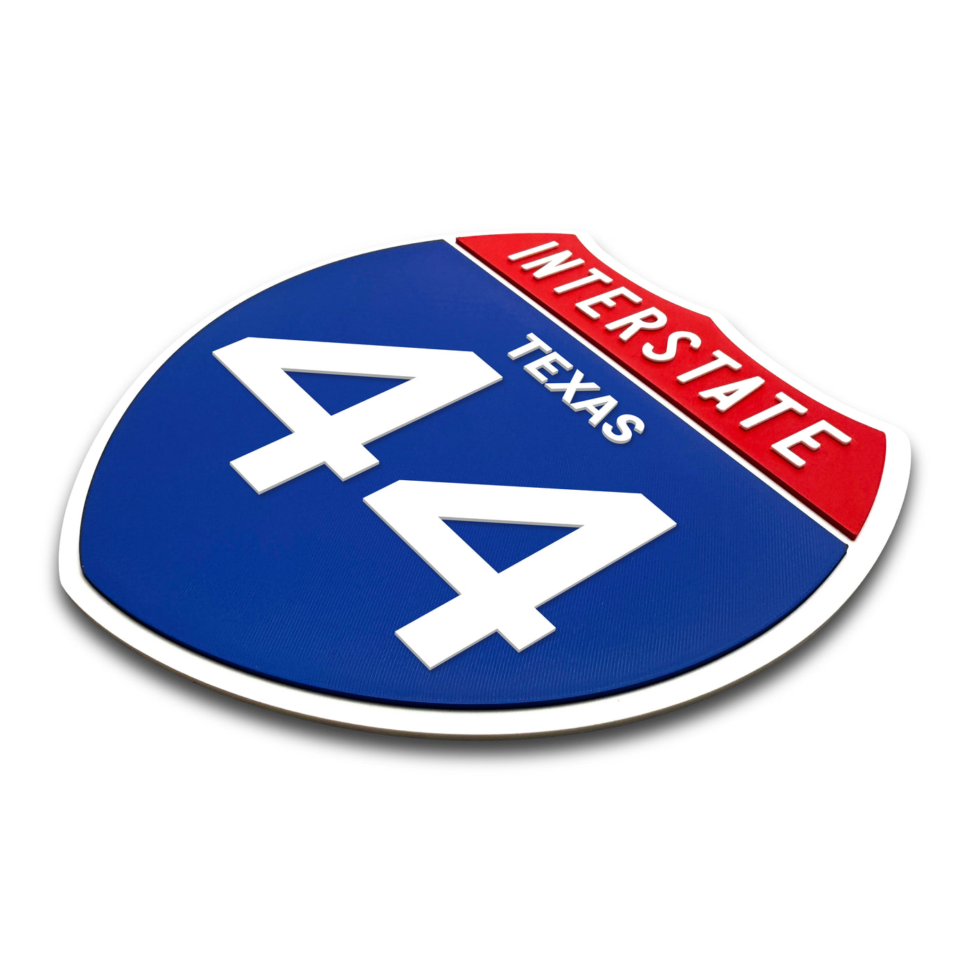 Interstate 44Texas road sign replica three-quarter view