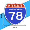 Interstate 78 Road Sign Replica – Personalized Travel Sign | Home & Office Wall Decor (8.54” x 8.53”)