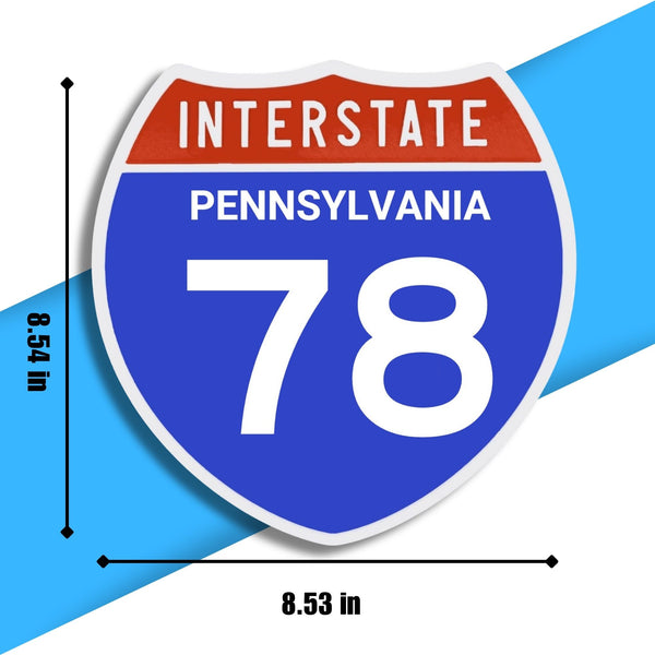 Interstate 78 Road Sign Replica – Personalized Travel Sign | Home & Office Wall Decor (8.54” x 8.53”)