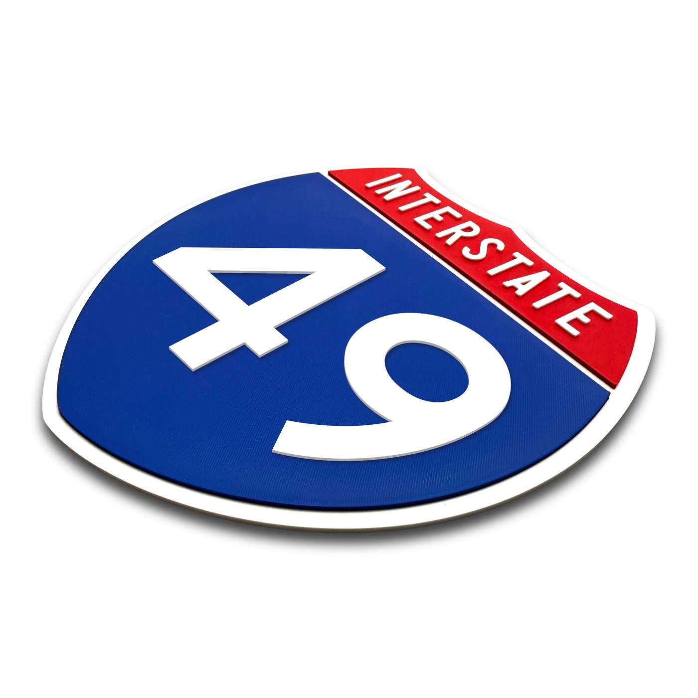 Interstate 49 Number Only road sign replica three quarter view
