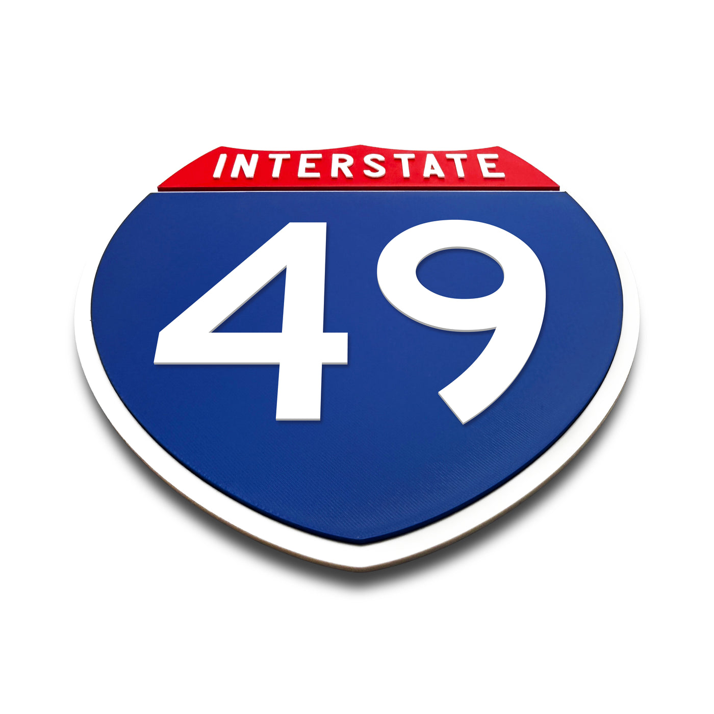 Interstate 49 Number Only road sign replica flat view
