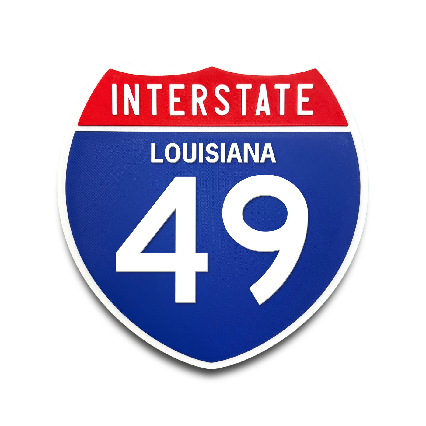 Interstate 49 Louisiana road sign replica front view