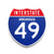 Interstate 49 Arkansas road sign replica front view