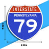 Interstate 79 Road Sign Replica – Personalized Travel Sign | Home & Office Wall Decor (8.54” x 8.53”)