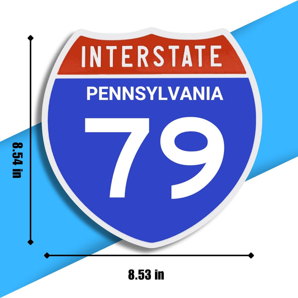 Interstate 79 Road Sign Replica – Personalized Travel Sign | Home & Office Wall Decor (8.54” x 8.53”)
