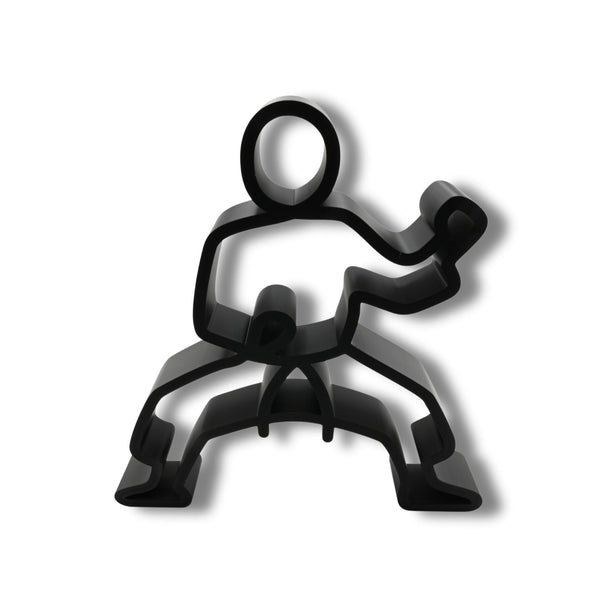Kata Stance Sculpture, Minimalist Line Art Karate Kick, Karate Home Decor, Modern Hobbies, and Desk Line Art for Martial Arts Lovers