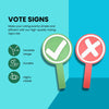 Voting Sign Set – Green Checkmark & Red X, White Handles or Red/Green Handles, 8.71 x 4.81 Inches