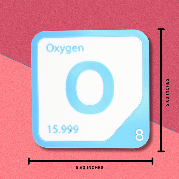 OXYGEN Periodic Table Tile – Educational Wall Art for Science Lovers, 5.6 x 5.6 Inches