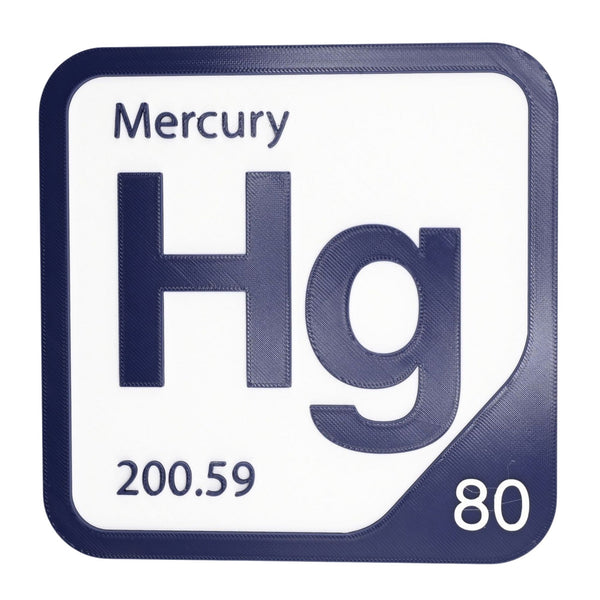 MERCURY Periodic Table Tile – Educational Wall Art for Science Lovers, 5.6 x 5.6 Inches