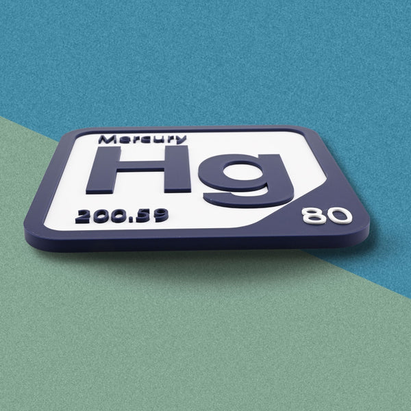 MERCURY Periodic Table Tile – Educational Wall Art for Science Lovers, 5.6 x 5.6 Inches