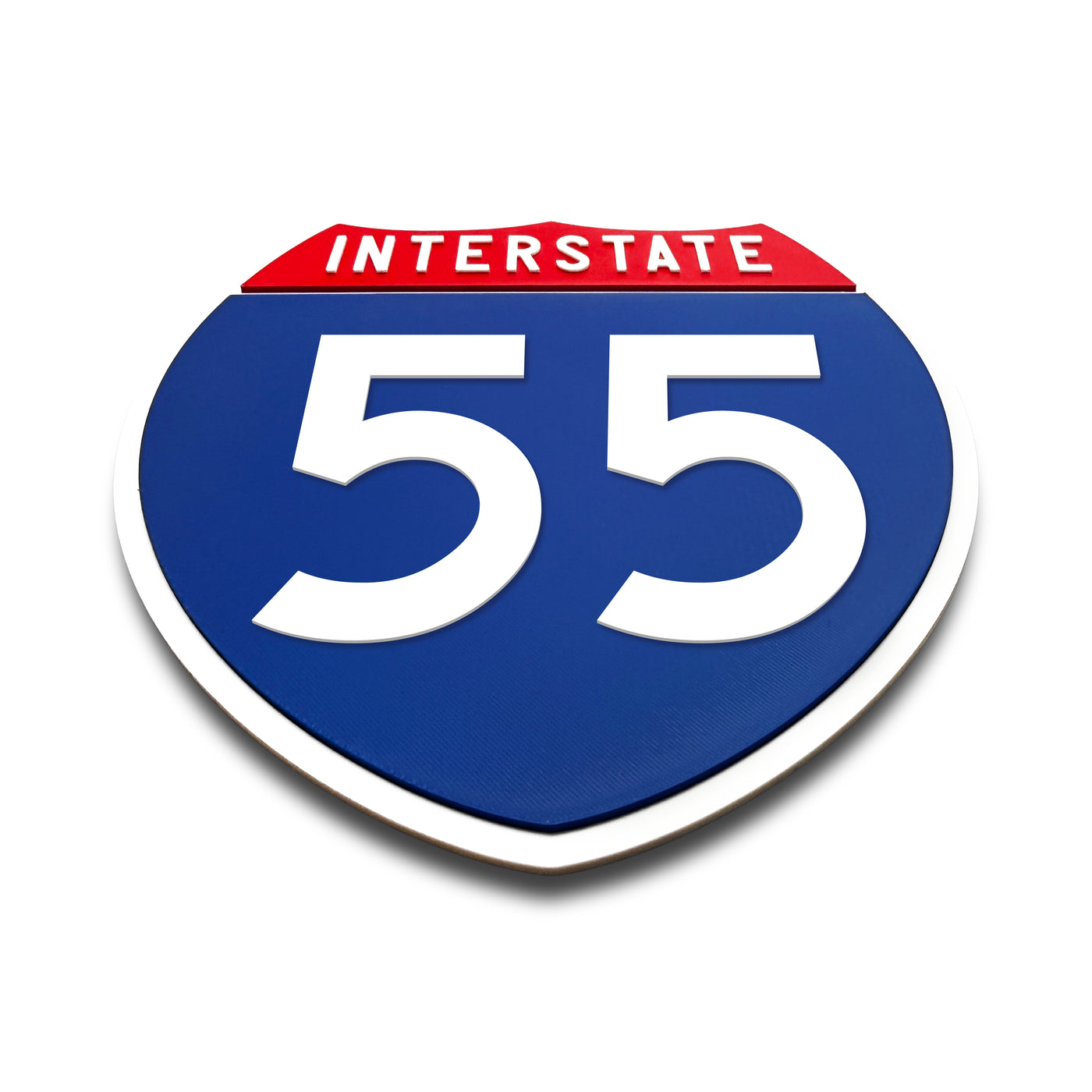 Interstate 55 Number Only road sign replica flat view