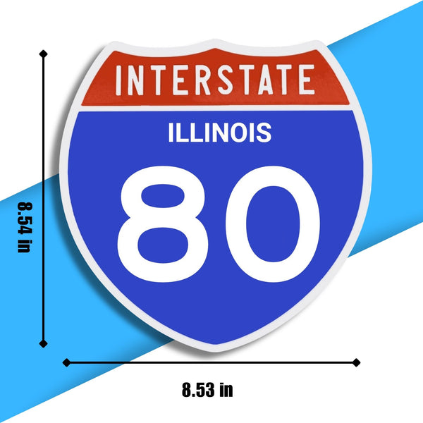 Interstate 80 Road Sign Replica – Personalized Travel Sign | Home & Office Wall Decor (8.54” x 8.53”)