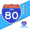 Interstate 80 Road Sign Replica – Personalized Travel Sign | Home & Office Wall Decor (8.54” x 8.53”)