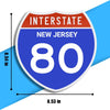 Interstate 80 Road Sign Replica – Personalized Travel Sign | Home & Office Wall Decor (8.54” x 8.53”)