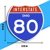 Interstate 80 Road Sign Replica – Personalized Travel Sign | Home & Office Wall Decor (8.54” x 8.53”)