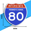 Interstate 80 Road Sign Replica – Personalized Travel Sign | Home & Office Wall Decor (8.54” x 8.53”)