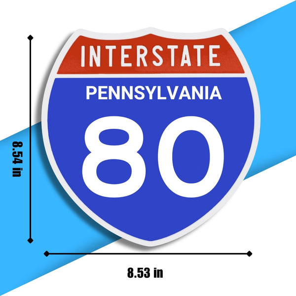 Interstate 80 Road Sign Replica – Personalized Travel Sign | Home & Office Wall Decor (8.54” x 8.53”)