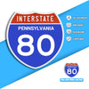 Interstate 80 Road Sign Replica – Personalized Travel Sign | Home & Office Wall Decor (8.54” x 8.53”)