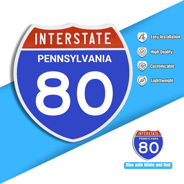Interstate 80 Road Sign Replica – Personalized Travel Sign | Home & Office Wall Decor (8.54” x 8.53”)