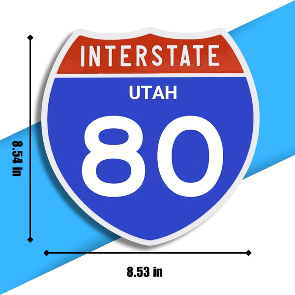 Interstate 80 Road Sign Replica – Personalized Travel Sign | Home & Office Wall Decor (8.54” x 8.53”)