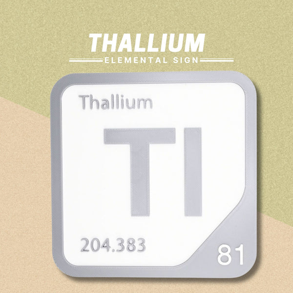 THALLIUM Periodic Table Tile – Educational Wall Art for Science Lovers, 5.6 x 5.6 Inches