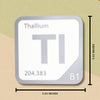 THALLIUM Periodic Table Tile – Educational Wall Art for Science Lovers, 5.6 x 5.6 Inches