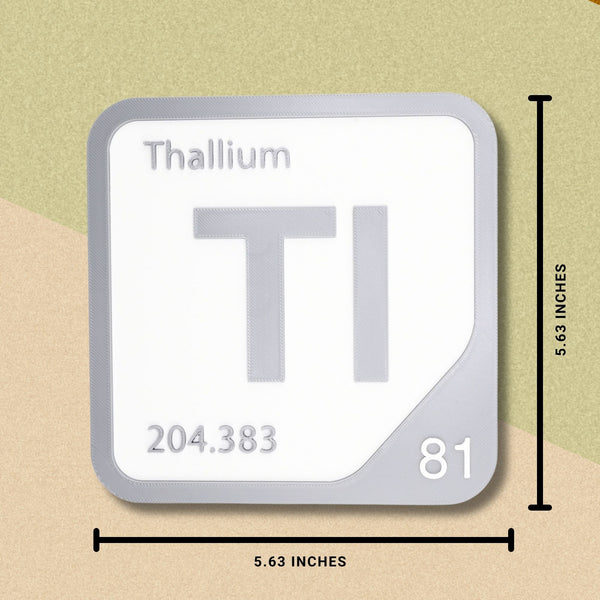THALLIUM Periodic Table Tile – Educational Wall Art for Science Lovers, 5.6 x 5.6 Inches