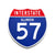 Interstate 57 Illinois road sign replica front view